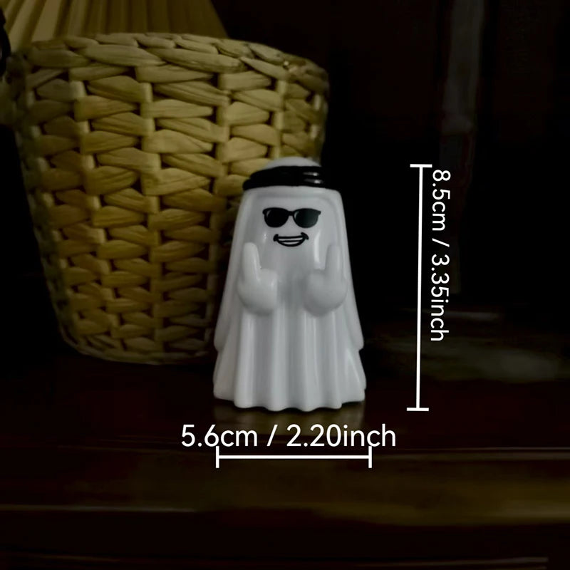 Cute Ghost Figurine with Middle Finger – Halloween Decor