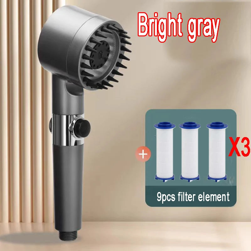 High Pressure Filtered Shower Head – 4 Spray Modes