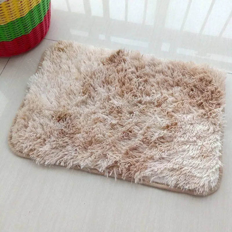 40*60CM Silk Wool Rug Girls Room Living Room Bedroom Hotel Tie-Dye Cushion Washable Dirt Resistant Carpet