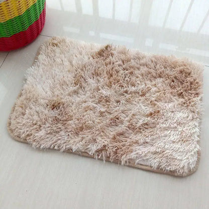 40*60CM Silk Wool Rug Girls Room Living Room Bedroom Hotel Tie-Dye Cushion Washable Dirt Resistant Carpet