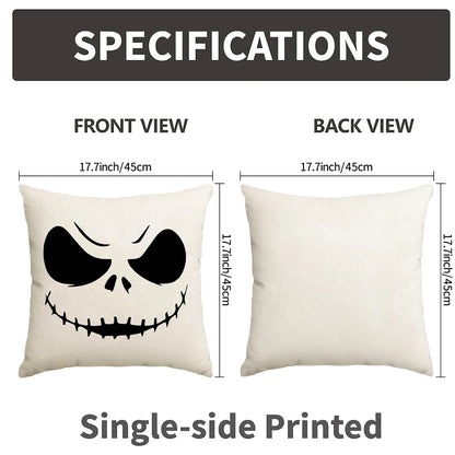 1pc/4pcs Halloween Pillow Cover, Halloween Horror Expressions Home Decoration Living Room Sofa Cushion Cover